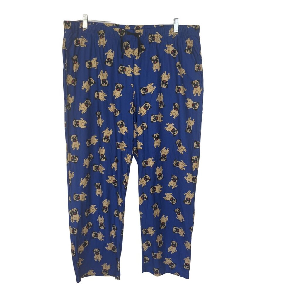 Royal Class Dog Themed Lounge Pajama Pants Blue Size XL